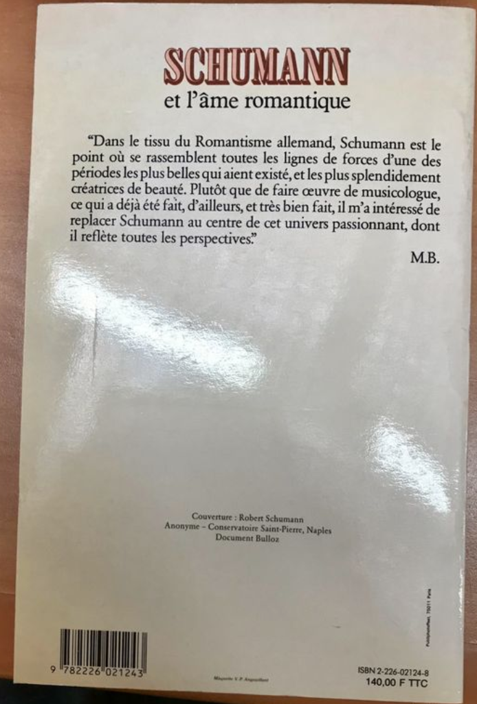 Marcel Brion Schumann et l'âme romantique- 3000 partitions, livres et vinyles d'occasion en vente sur notre site internet gastonmusicclub.fr Gaston Music Store