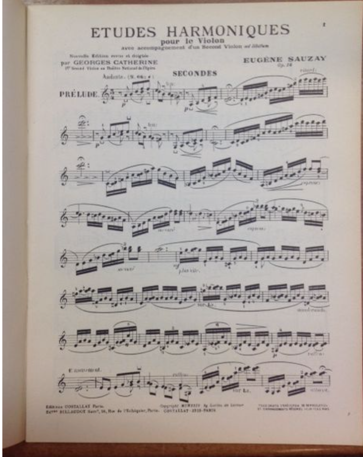 Eugène Sauzay Etudes harmoniques opus 14 pour violon