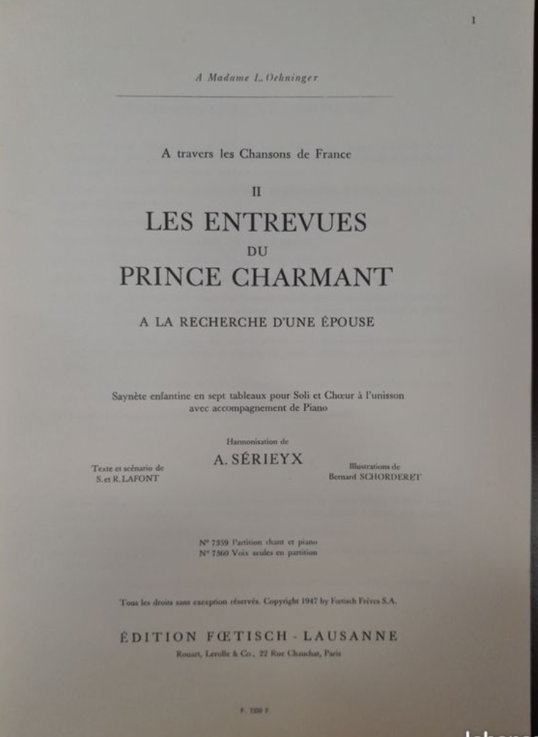 Sérieyx à travers les chansons de France volume 2: Les entrevues du prince charmant