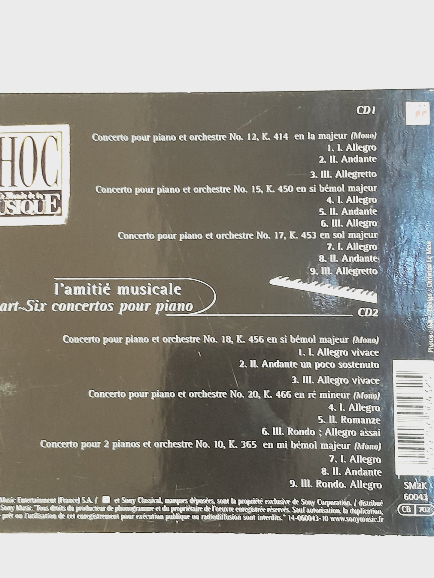 CD Robert Casadesus et George Szell L'amitié musicale Mozart 6 concertos pour piano