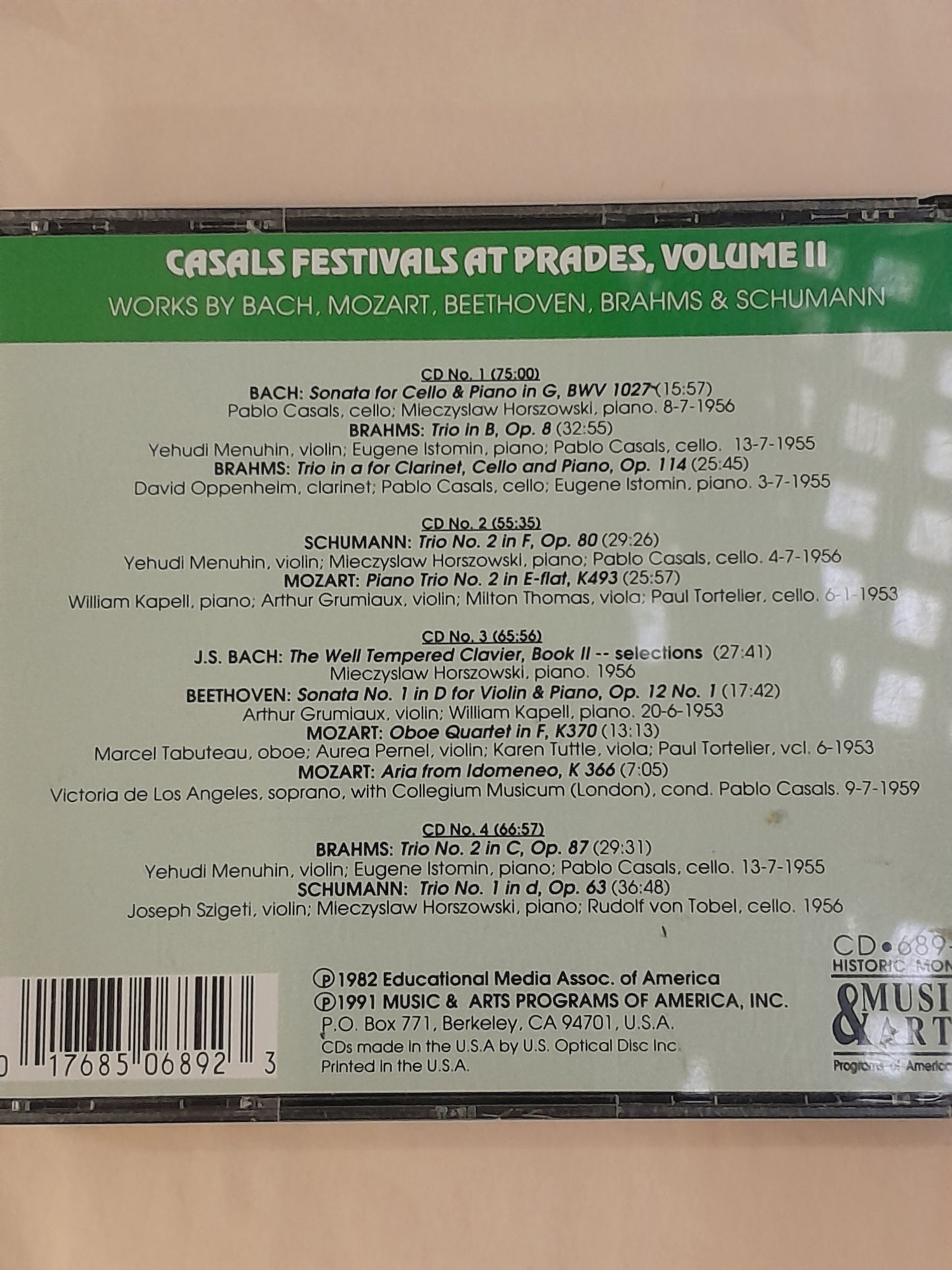 Coffret Casals Festivals at Prades volume 2 (4 CD)