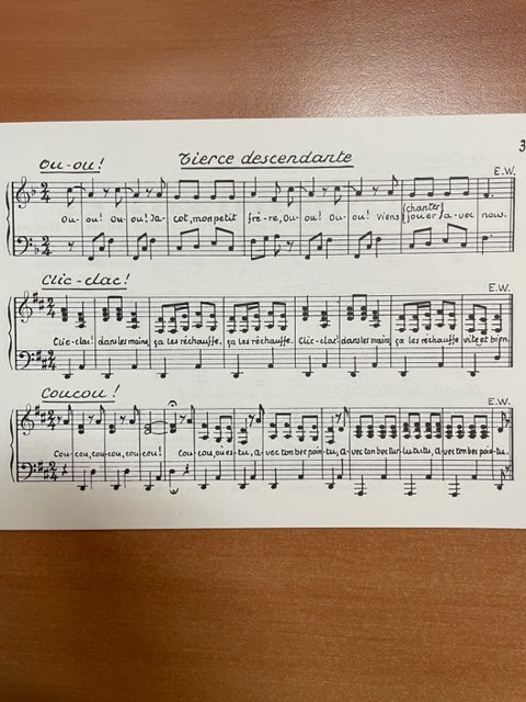 Edgar Willems Chansons d'intervalles avec accompagnement piano - carnet 2B