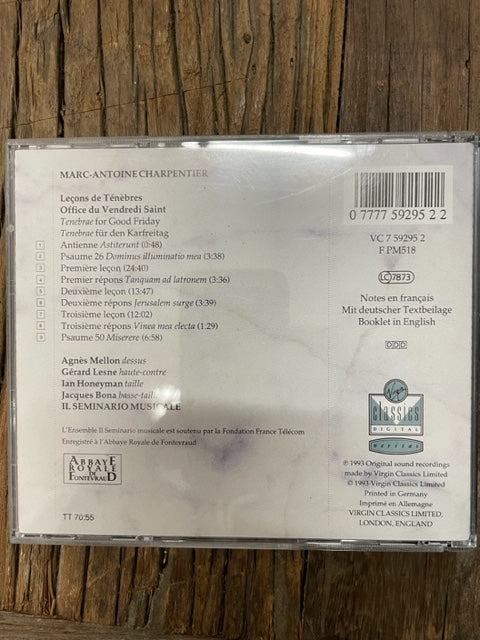 CD Charpentier Leçons de ténèbres - Office du Vendredi Saint