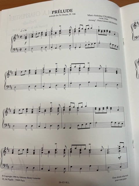 Charpentier M.A. Prélude, extrait du Te Deum, H 146 Transcription pour piano