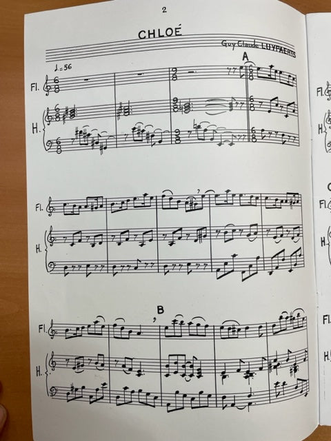 Guy Claude Luypaerts Chloé partition pour flûte et piano