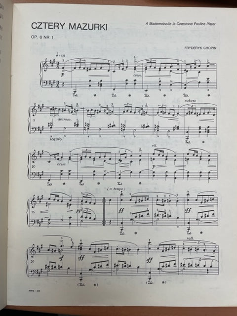 Partition de Frederic CHOPIN Mazurki op.6 - 63 pour piano