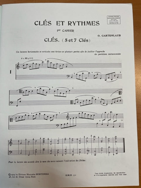 Gartenlaub Clés et rythmes volume 1: 5 et 7 clés