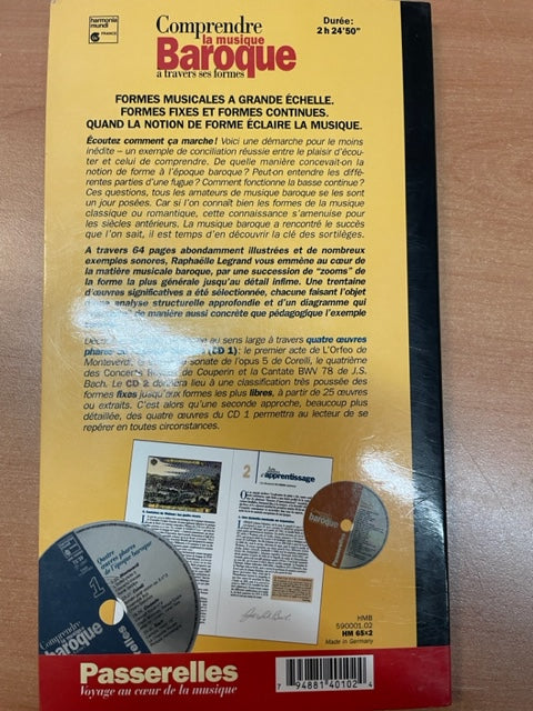 Comprendre la musique baroque à travers ses formes livre de Raphaëlle Legrand + 2CDs