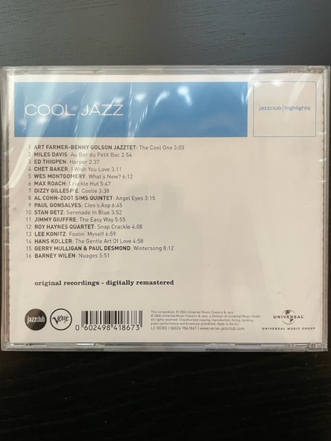CD Cool jazz - Miles Davis, Chet Baker, Gerry Mulligan, Max Roach