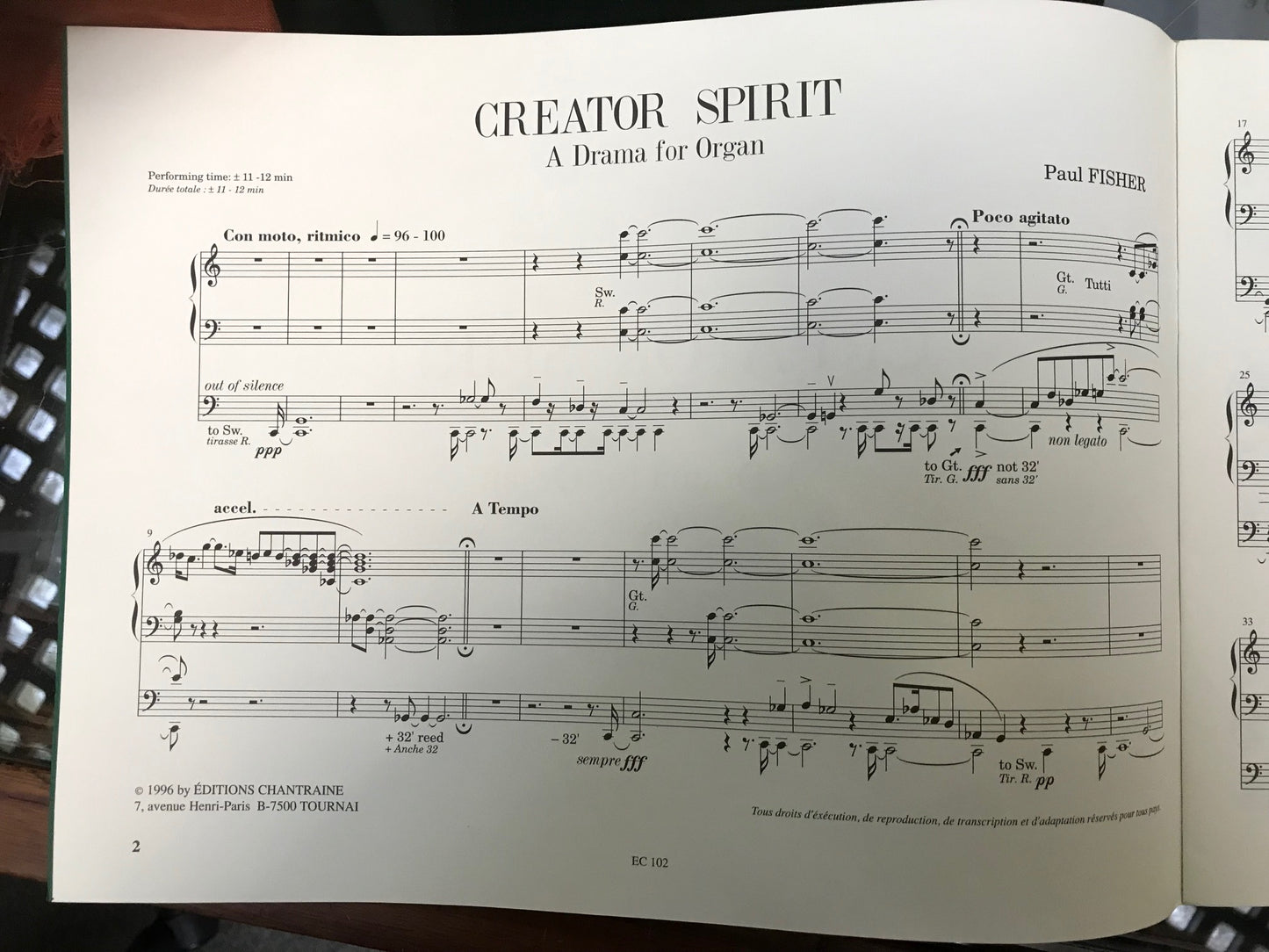 Paul Fischer Creator Spirit partition pour orgue