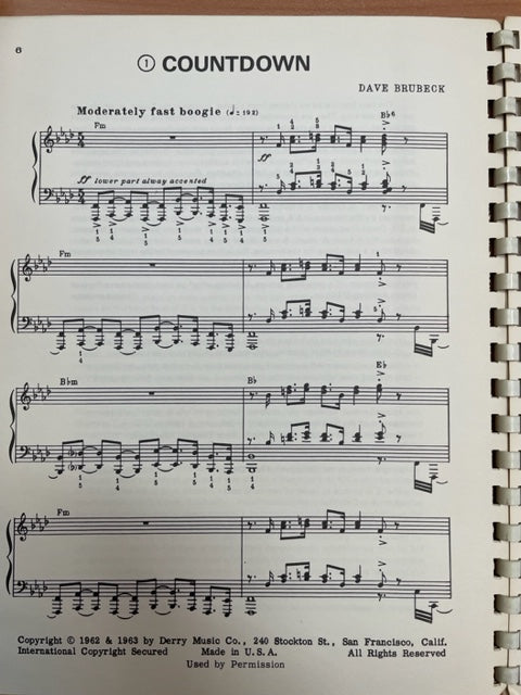 Dave Brubeck Countdown time in outer space vol 2 partition piano et guitare