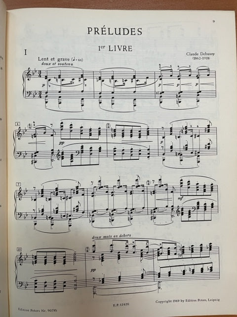 Debussy Oeuvres pour piano volume 2 Préludes 1er livre