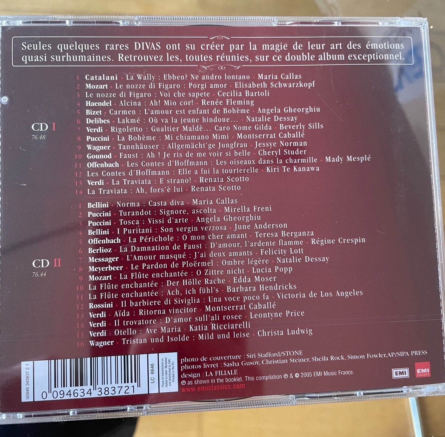 Double CD DIVA Les plus beaux airs d'opéras par les plus célèbres interprètes