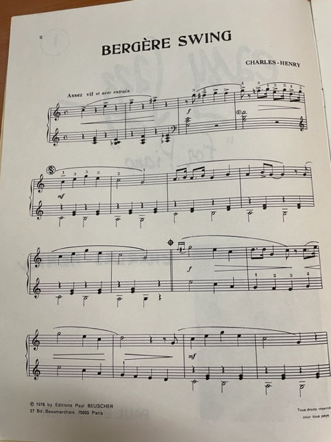 Charles Henry Easy jazz for piano partition facile pour piano