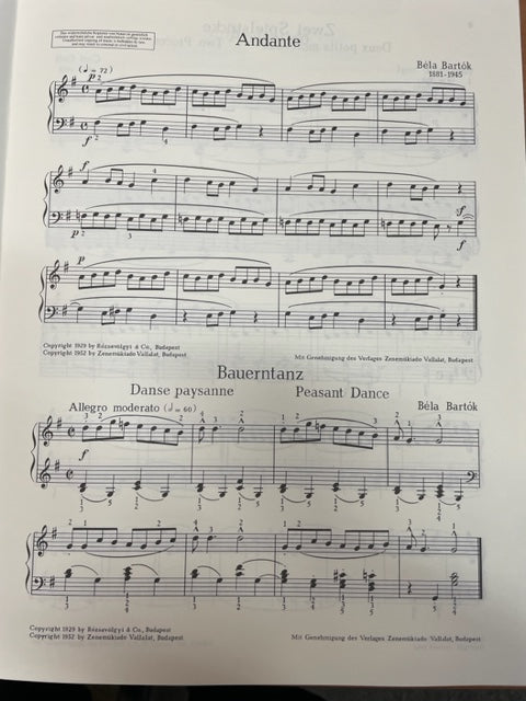 Emonts Fritz De Bartok à Stravinsky partition piano
