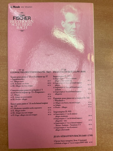 Edwin Fischer Beethoven, Schubert, Bach Sonates - Concertos - Impromptus Livret + 2CD