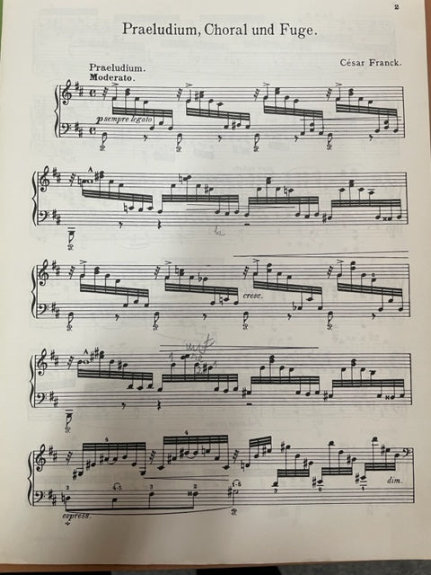Franck César Choral, prelude et fugue partition pour piano solo