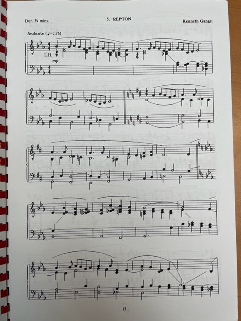 Partition de GANGE Kenneth Five meditations on well-known tunes pour orgue