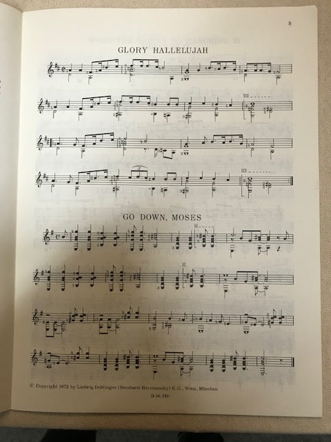 Gerald Schwertberger Glory Halleluyah spirituals, jazz, blues, beat, partition pour guitare