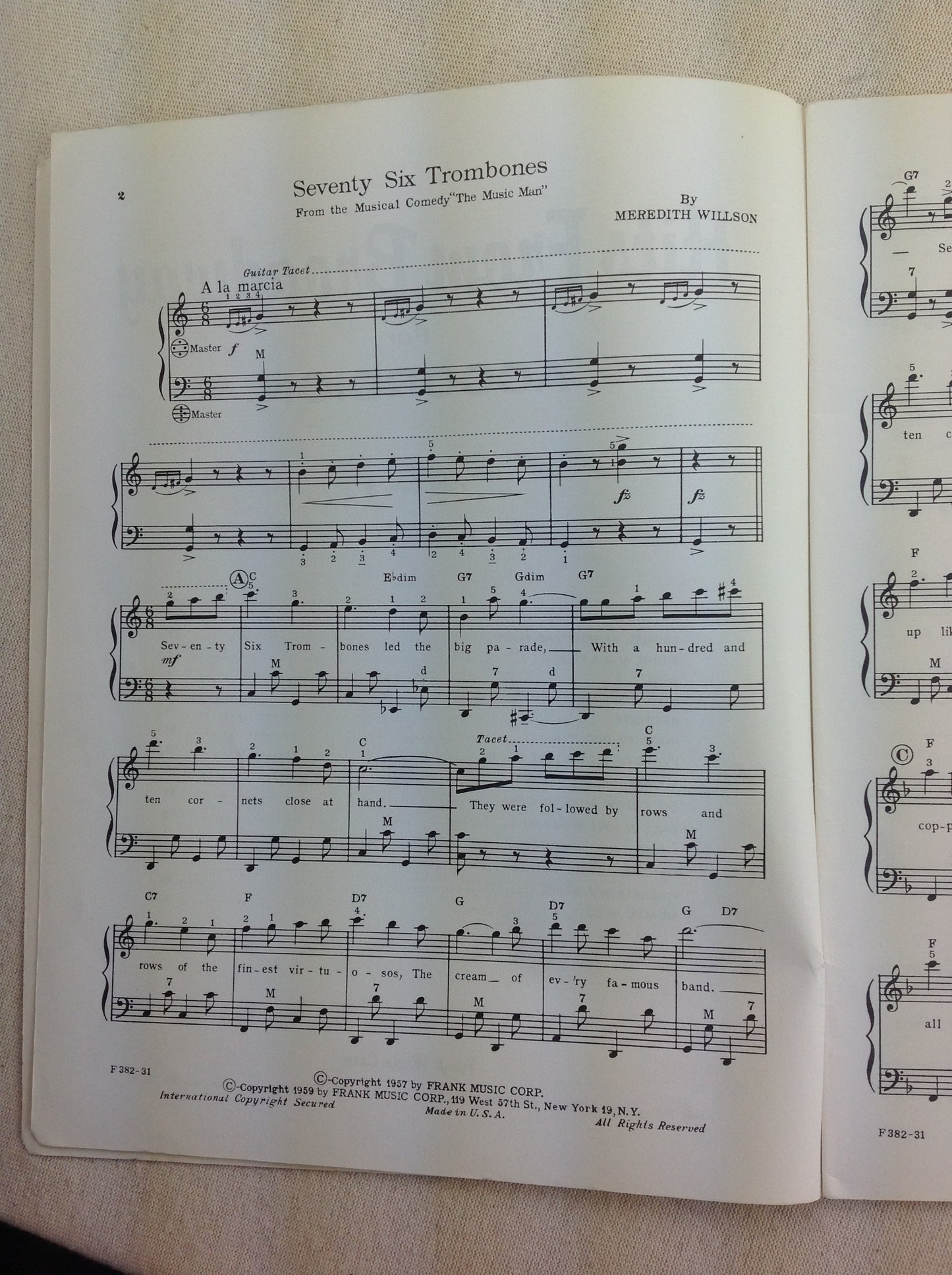 Hits From Broadway partition pour accordéon