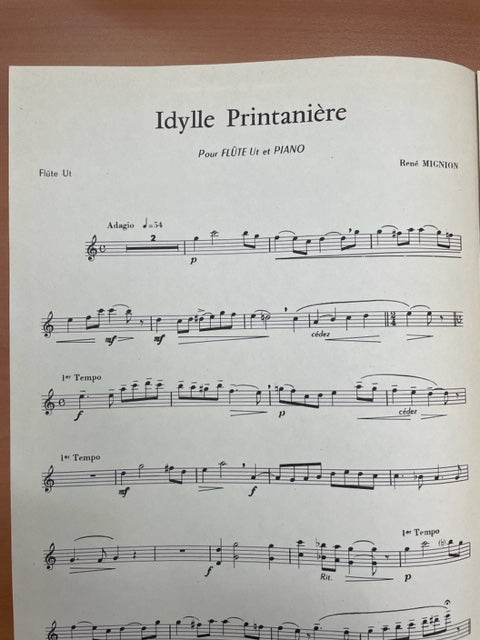 René Mignon Idylle printanière partition pour flute et piano