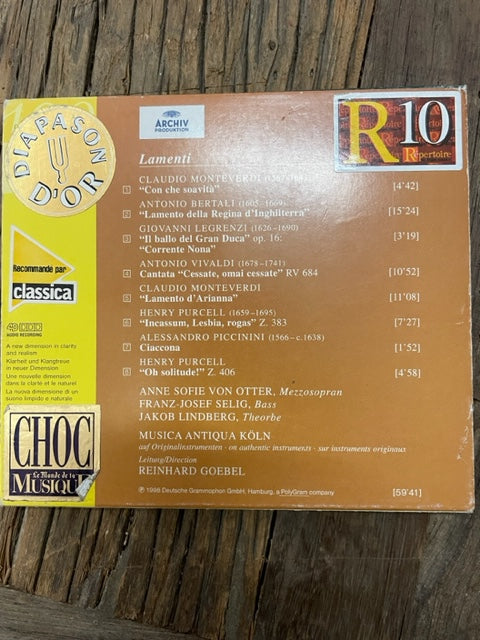 CD Anne Sofie von Otter Lamenti de Monteverdi, Vivaldi, Purcell, Bertali, Legrenzi
