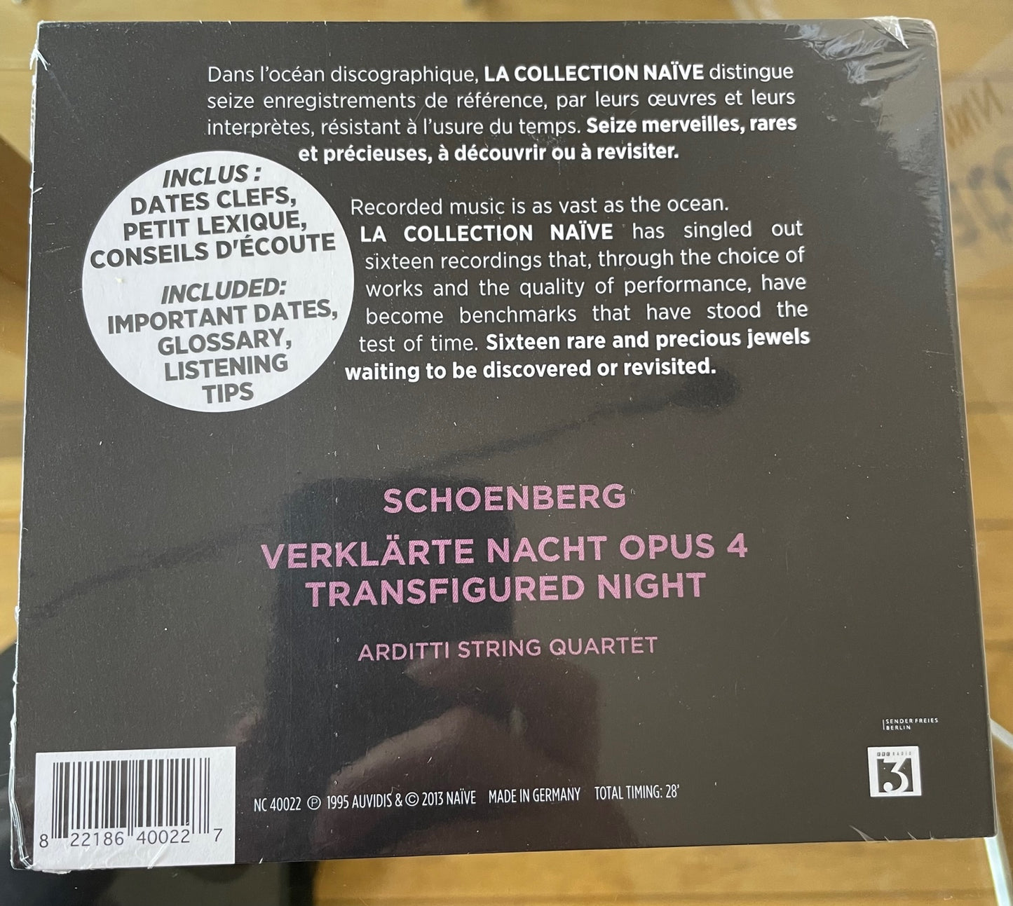 CD Schoenberg La Nuit Transfigurée quatuor à cordes Arditti