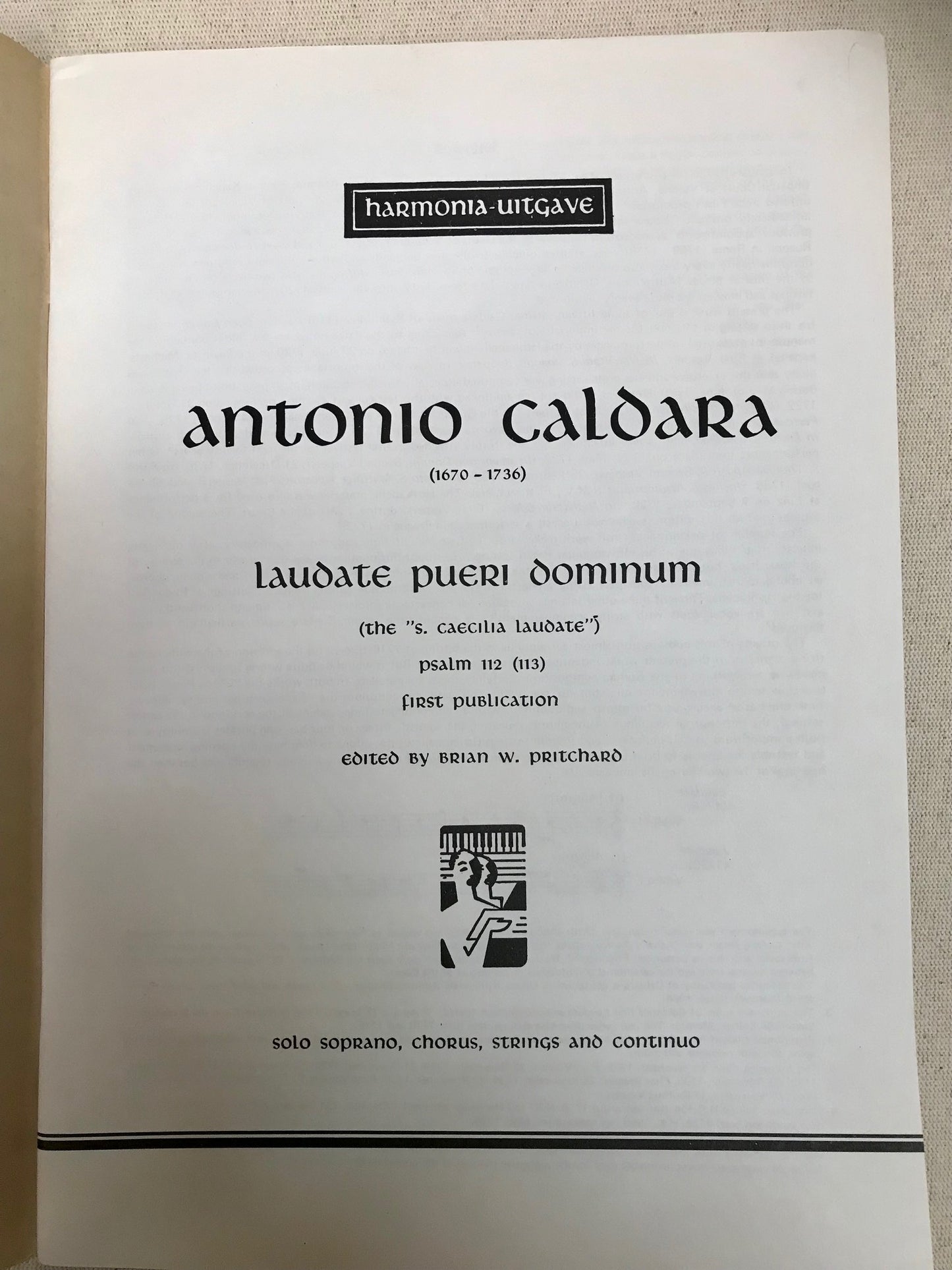 Antonio Caldara Laudate pueri dominum Psaume 112