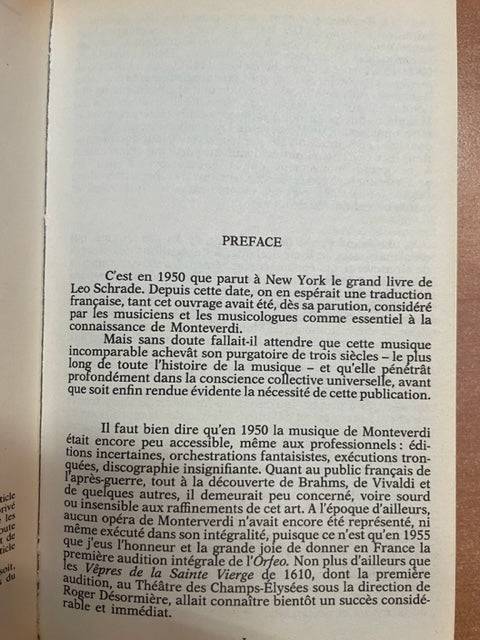 Monteverdi livre de Léo Schrade