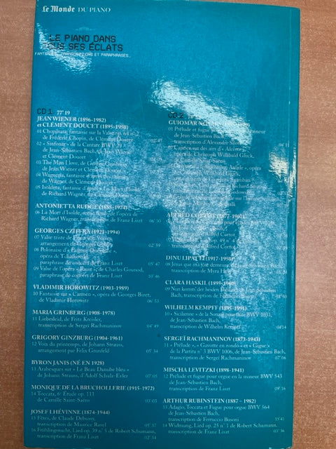 Le piano dans tous ses éclats : Fantaisies, transcriptions et paraphrases par divers interprètes Livret + 2CD)