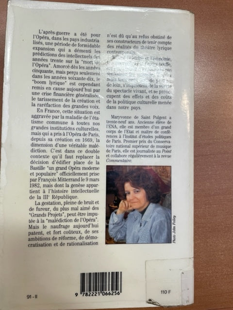 Maryvonne de Saint-Pulgent : Le syndrome de l'opéra- 3000 partitions, livres et vinyles d'occasion en vente sur notre site internet gastonmusicclub.fr Gaston Music Store