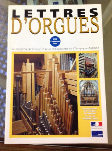 Lettres d'orgues, lot de 5 revues n°2 - 7 - 8 - 9 - 10
