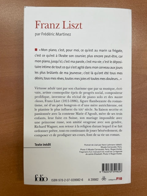 Franz Liszt livre de Franz Martinez