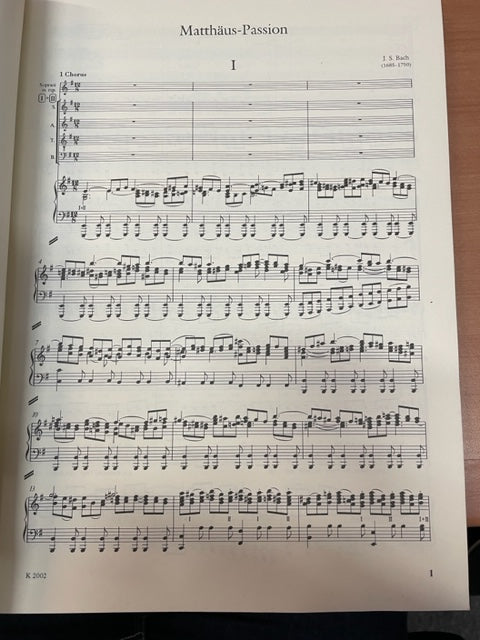 J.S Bach Matthäus passion partition piano voix