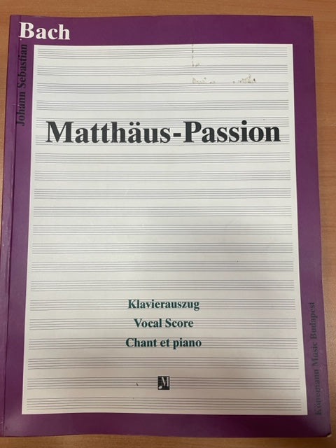 J.S Bach Matthäus passion partition piano voix