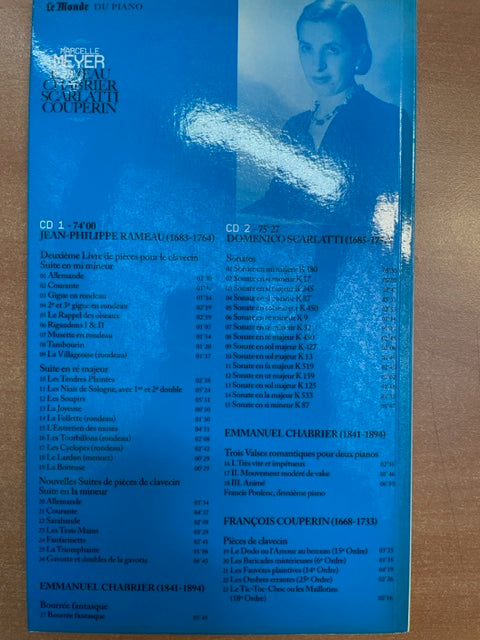 Marcelle Meyer Rameau, Chabrier, Scarlatti, Couperin Livret + 2CD