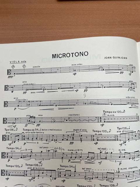 Joan Guinjoan Microtono partition pour alto