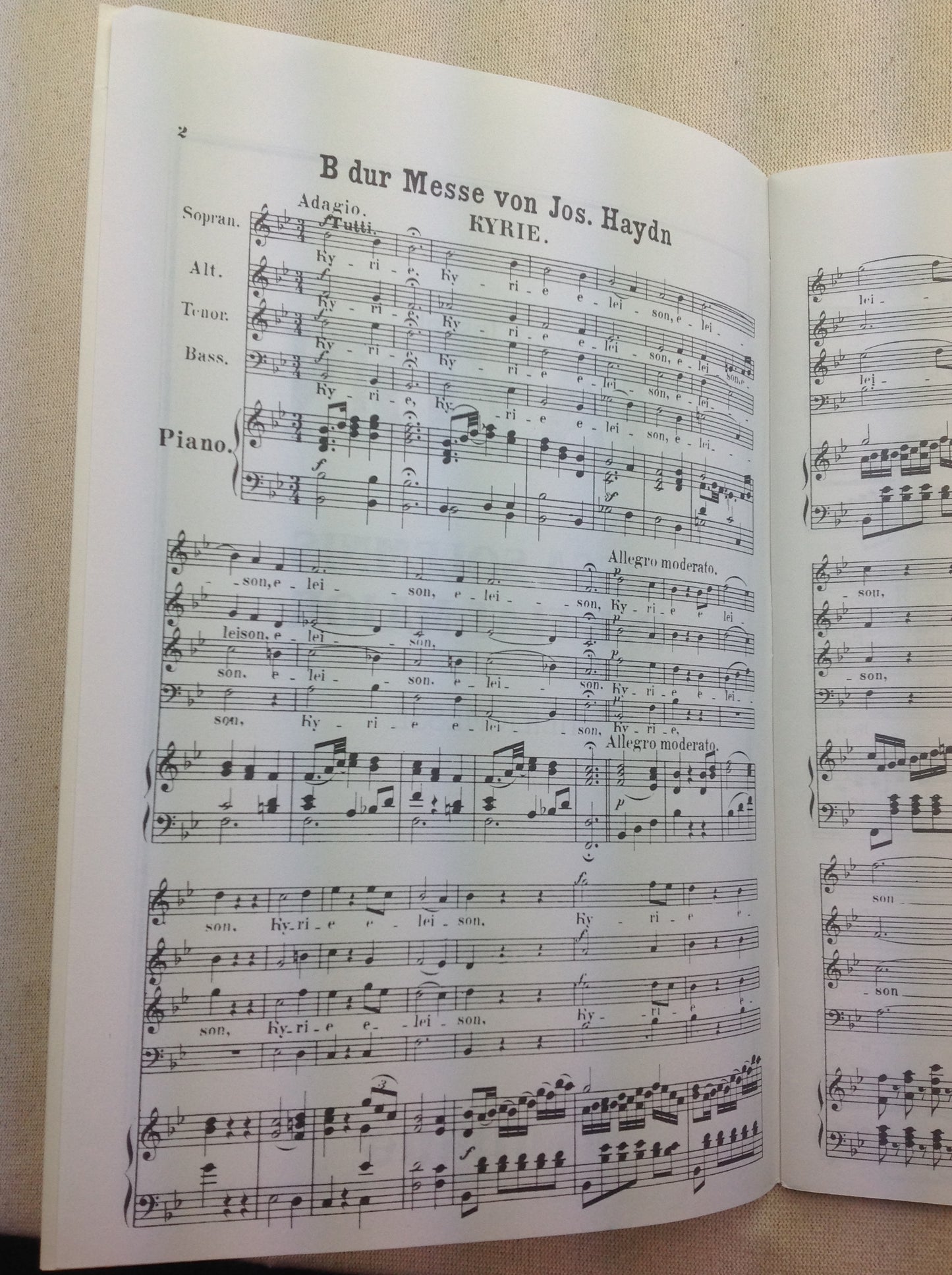 Haydn Joseph Missa Solemnis in B flat major - Heiligmesse partition pour voix et piano