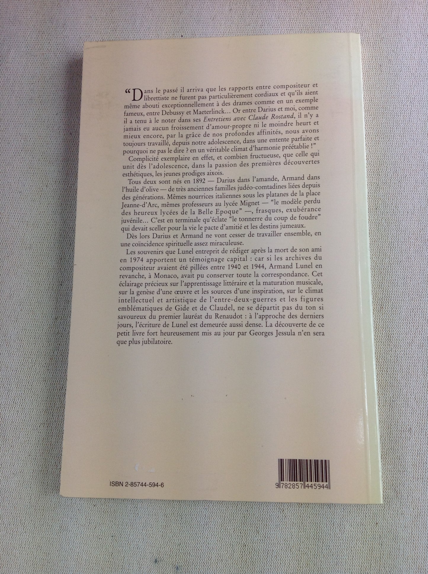 Mon ami Darius Milhaud livre de Armand Lunel- 3000 partitions, livres et vinyles d'occasion en vente sur notre site internet gastonmusicclub.fr Gaston Music Store