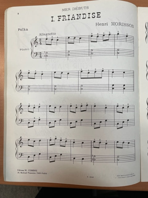 Morisson H. Mes débuts 1er recueil - 6 petites pièces très faciles en grosses notes pour piano