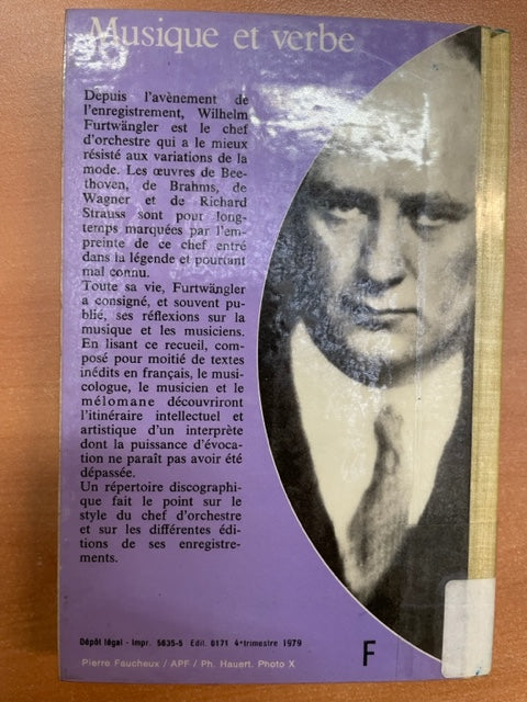 Musique et Verbe Livre de Furtwaengler Wilhelm