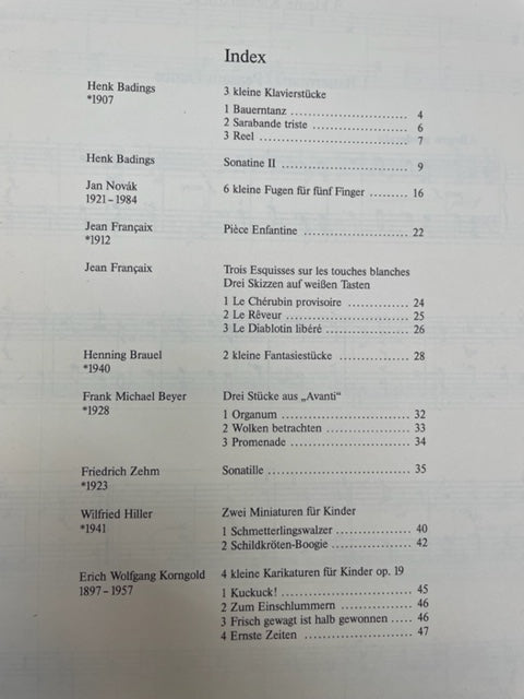 Partition New piano pieces for children recueil aux éditions Schott