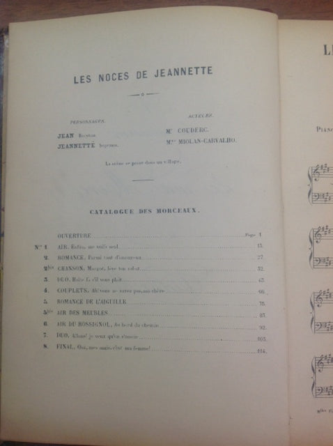 Massé V. Hérold F. Les noces de Jeannette, Le pré aux clercs partition pour chant et piano