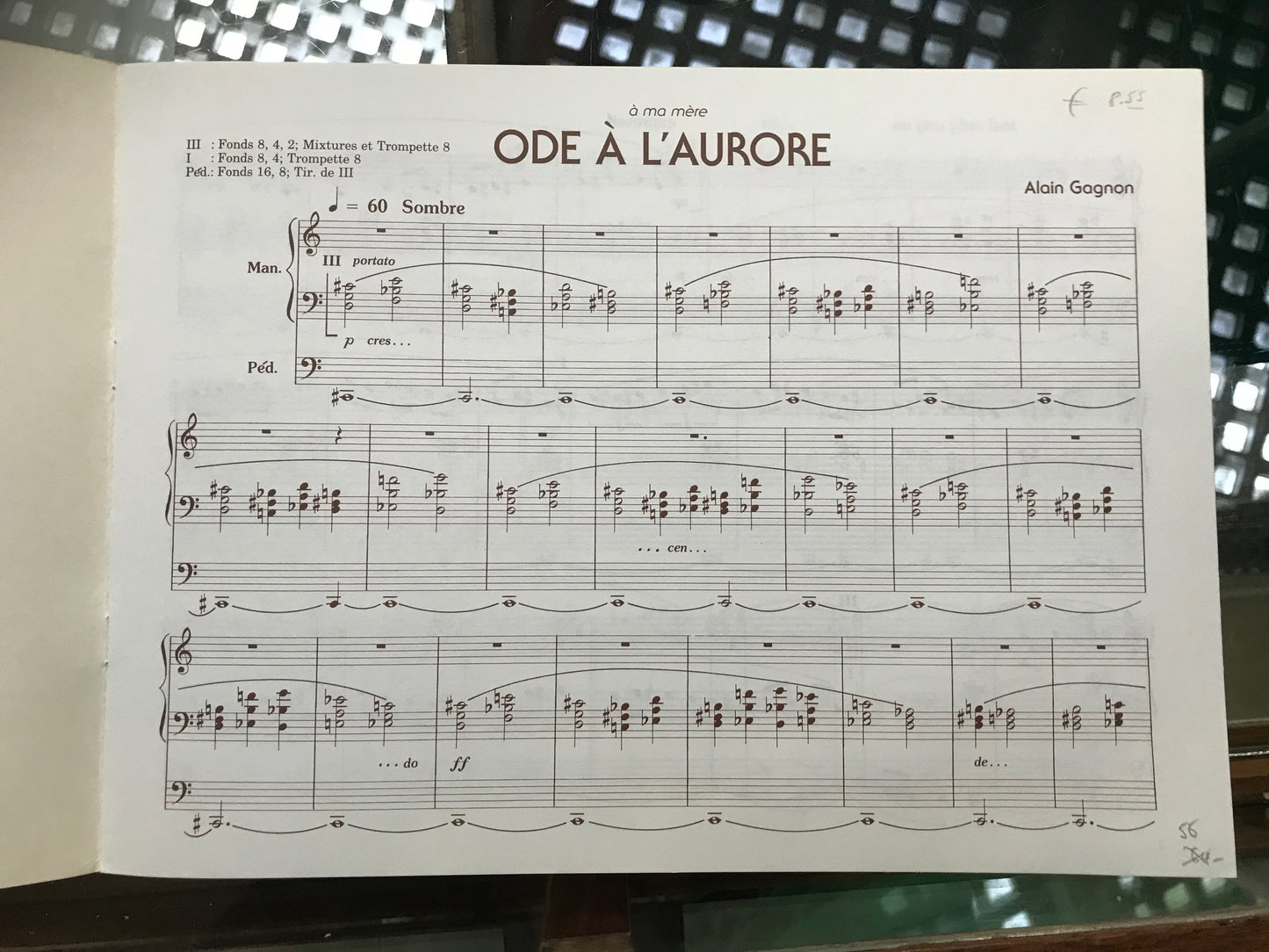 Alain Gagnon Ode à l'aurore partition pour orgue