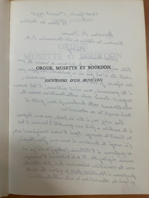 Henri Gagnebin Orgue, Musette et Bourdon - souvenirs d'un musicien
