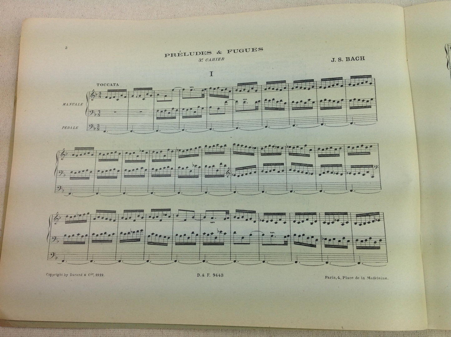 J.S. Bach Préludes et fugues révision G Fauré 3e cahier partition pour orgue