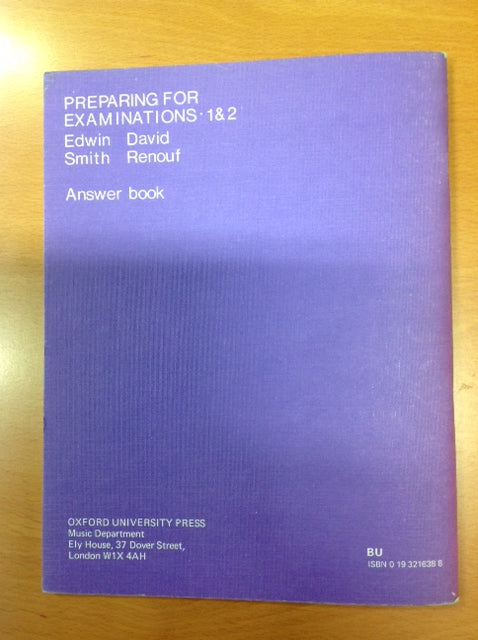Smith Edwin Preparing for examinations - Answer book vol  1 et 2 théorie musicale