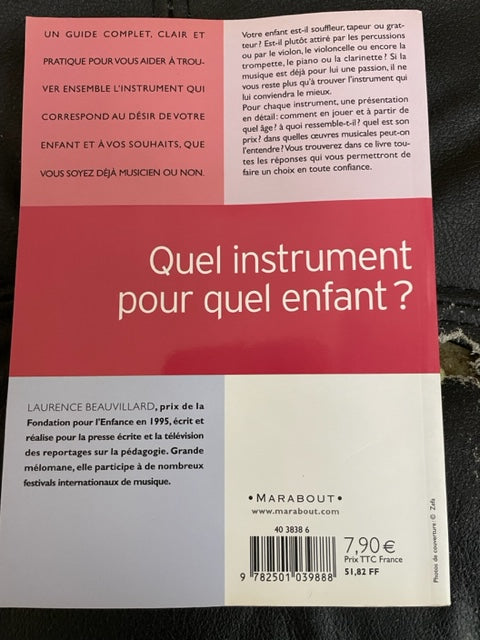 Quel instrument pour quel enfant ? Livre de Laurence Beauvillard