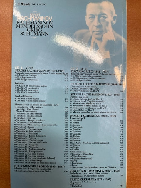 Rachmaninov, Mendelsohn, Grieg, Schumann Livret + 2CD