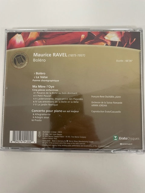 CD Maurice Ravel Bolero, La Valse, Ma Mère l'Oye, Concerto pour piano dirigé par Armin Jordan